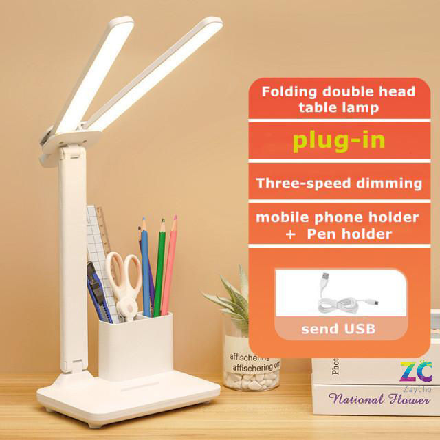 Desk Lamp Double head Table Lamps College Dorm Bedroom Lamp Modern Table Lamp 2022 Eye Protection Lights Nordic Lamp Desk Lightစာကြည့်မီးအိမ် (မျက်စီ ထိခိုက်မှုကိုကာကွယ်ပေးသည်) | Shop.com.mm