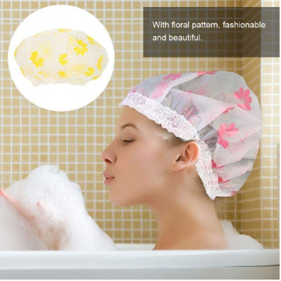 ?ရေချိုး ရေကာ ခေါင်းစွတ် ?Reusable Waterproof EVA Shower Caps - Free Size for All Ages?‍♀️